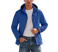 Mymyguoe Giacca impermeabile da uomo, leggera, da motociclista, impermeabile, antivento, traspirante, giacca a vento sportiva, con cappuccio, giacca con cappuccio, BU1, 3XL