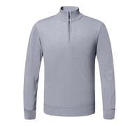 Mymyguoe Maglione da uomo in pile al quarzo, con chiusura lampo, morbido colletto alto, basico, a maglia grossa, maglione invernale, calda maglia fine, grigio chiaro, XL