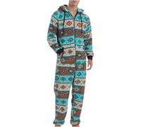 Mymyguoe Pigiama da uomo lungo in pile Teddy Jumpsuit soffice Teddy Fleece intero Pigiama One Piece Tuta da casa Calda tuta in peluche regalo per uomini e ragazzi, Q4 blu cielo, L