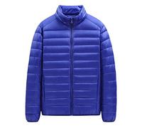 Mymyguoe Piumino leggero da uomo, giacca trapuntata in pile, comoda giacca softshell per attività all'aperto, giacca da uomo, abbigliamento casual, per le mezze stagioni, giacca invernale casual, Blu