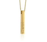 MyNameNecklace MYKA - Collana Barretta 3D Personalizzata in Argento 925 Placcato Oro 18k con incisioni sui 4 lati, regalo per lei, per mamma