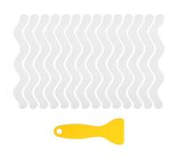 Mynoozi 36 strisce adesive antiscivolo, a forma di onda, con raschietto, adesivi antiscivolo per vasca da bagno, doccia, scale, sauna, cucina (incolori)