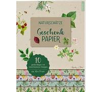 myNOTES Papeterie: Geschenkpapier Naturschätze: Geschenkpapier-Buch mit Schätzen aus der Natur, 10 Papiere, ganzjährig verwendbar