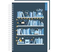 myNOTES Papeterie: Ringbuch Bücherregal: Notizbuch mit Spirale, punktkariert, für Kreatives und Erinnerungen