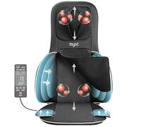 Mynt FSA HSA - Massaggiatore 3D Shiatsu per collo e schiena, per sedia con 10 nodi profondi per impastare, massaggiatore regolabile per schiena e collo, grigio con calore, cuscino portatile per