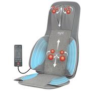 Mynt FSA HSA - Massaggiatore 3D Shiatsu per collo e schiena, per sedia con 10 nodi profondi per impastare, massaggiatore regolabile per schiena e collo, grigio con calore, cuscino portatile per