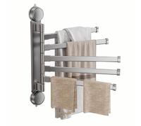 MyNvy portasalviette Bagno da Muro Bagno Porta Asciugamani a 5 Rotante Bracci da Muro Acciaio Inossidabile Porta Salviette da Parete Montaggio Porta Asciugamano per Servizi igienici(Color:a,Size:)