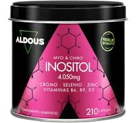 Myo Inositolo e D Chiro Inositolo 4050mg - 210 Capsule - Benessere Donna | Inositolo Integratore Donna con Acido Folico, Vitamina B6, D3, Zinco e Selenio - Supporto Ormonale, PCOS - Vegan - Aldous
