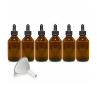 MYOC Amber Glass Dropper Bottles | Refillable Cosmetic Bottles with Black Dropper Cap for DIY Oils, Siero and Skincare Solutions - 118 ml / 3.99 Fl Oz (confezione da 6)