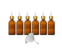 MYOC Amber Glass Dropper Bottles | Refillable Cosmetic Bottles with Gold Dropper Cap for DIY Oils, Siero and Skincare Solutions - 100 ml / 3,38 Fl Oz (confezione da 6)