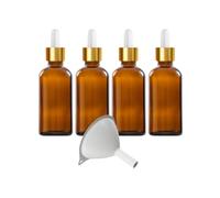 MYOC Amber Glass Dropper Bottles | Refillable Cosmetic Bottles with Gold Dropper Cap for DIY Oils, Siero and Skincare Solutions - 100 ml / 3,38 Fl Oz (confezione da 4)