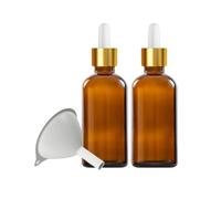 MYOC Amber Glass Dropper Bottles | Refillable Cosmetic Bottles with Gold Dropper Cap for DIY Oils, Siero and Skincare Solutions - 100 ml / 3,38 Fl Oz (confezione da 2)