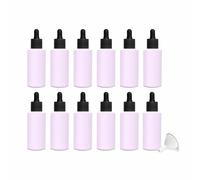 MYOC Lilac colour Glass Dropper Bottle for Essential Oils | Set | 12 Bottles | 50ml | Elegant & Durable | Includes Funnel | Ideal for DIY Beauty & Aromatherapy