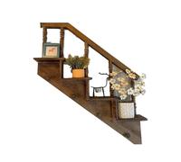 MYOLIO Mensola A Muro, Fatto A Mano Retrò Portafiori Creativo Con Design Artistico A Forma Di Scala Multifunzionale for Piante, Decorazioni, Risparmio Di Spazio(Left staircase)