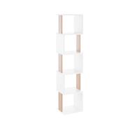 MyosHome - Scaffale libreria moderna, 4 ripiani, stile moderno, scaffale per soggiorno, scaffalatura stretta e alta, colore bianco rovere sonoma 30 x 30 x 161 cm. Rastus