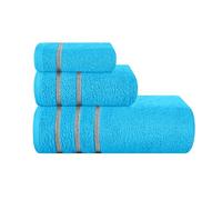 MyOwn Set di 3 asciugamani in cotone ultra morbido, contiene un asciugamano da bagno 71,1 x 139,7 cm, un asciugamano 40,6 x 61 cm e un telo doccia 30,5 x 30,5 cm, ideale per l'uso quotidiano, compatto