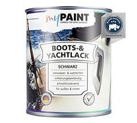myPAINT® vernice barca e yacht 1K di prima classe (750ml, nero) vernice per imbarcazioni in legno, vetroresina - professionale - Made in Germany