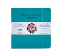 Mypaperworld Taccuino quadrato ad acquerello, 300 g/m², 100% cotone, 16 x 16 cm, senza acidi, 24 fogli, 48 pagine, pressato a freddo, turchese