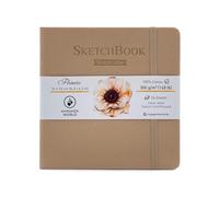 Mypaperworld Taccuino quadrato ad acquerello, 300 g/m², 100% cotone, 16 x 16 cm, senza acidi, 24 fogli, 48 pagine, beige pressato a freddo