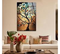 Myphotostation.com Arte da parete in vetro temperato 32Wx48H'' Vita dell'albero Wall Art Frameless Free Floating Glass Printing Art Pronto da appendere Idee per la decorazione della parete del