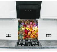 Myphotostation, paraschizzi da cucina in vetro a mosaico vivace, paraschizzi in vetro temperato, paraspruzzi in vetro per cucina, protezione da parete per stufa, tagliere, pannello da parete per