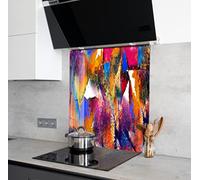 Myphotostation, paraschizzi in vetro temperato color olio, 76 x 61 cm, vernice astratta, paraspruzzi per decorazione della cucina, bagno, protezione da parete, stufa, pannello paraschizzi, pannello