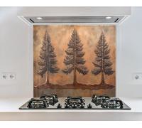 Myphotostation, paraschizzi in vetro temperato con albero di rame, 28 x 45,7 cm, paraspruzzi in vetro per protezione da parete per stufa, tagliere, pannello da parete per fornelli, copertura