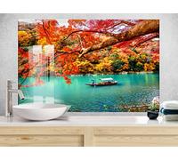 Myphotostation, paraschizzi in vetro temperato naturale, 20 x 35,6 cm, vista lago, paraspruzzi per cucina, bagno, protezione da parete, stufa, pannello paraspruzzi, piastrelle, vetro paraspruzzi