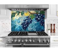 Myphotostation, paraschizzi in vetro temperato, paraschizzi in vetro temperato, paraspruzzi in vetro per cucina, protezione da parete per stufa, tagliere, pannello da parete per fornelli, copertura