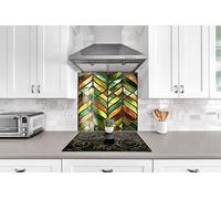Myphotostation, paraschizzi in vetro temperato verde macchiato, 76 x 70 cm, paraspruzzi verde per decorazione della cucina, bagno, protezione da parete, stufa, pannello paraschizzi, piastrelle, vetro