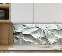 Myphotostation, paraspruzzi in vetro bianco pietra incrinata per stufa, paraschizzi in vetro temperato, paraschizzi in vetro per cucina, protezione da parete per stufa, tagliere, pannello da parete