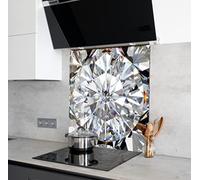 Myphotostation - Paraspruzzi in vetro temperato Diamond Glow 20 Wx14H'' Astratto paraspruzzi per cucina decorazione da parete bagno protezione da parete stufa backsplash pannello piastrelle vetro