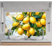 Myphotostation, paraspruzzi in vetro temperato per cucina, fornelli, tagliere, pannello da parete per fornelli, 30 x 35,6 cm (larghezza x altezza), limoni illuminati dal sole