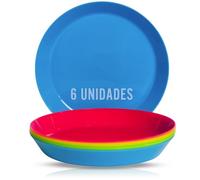 Mypicompany. Confezione Da 6 Piatti Plastica Rigida Lavabili, Piatti Campeggio Per Feste Adatte Per Forno a Microonde e Lavastoviglie, Piatti Plastica Rigida per Piscina, Giardino
