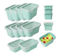 Mypicompany. Contenitori ermetici per alimenti, 10 pezzi (2 x 500 ml + 4 x 750 ml + 4 x 1000 ml). Contenitori per alimenti adatti per microonde e lavastoviglie. Contenitori in plastica con coperchio
