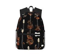 MyPiky Art Guitar Pattern Stampa Zaino per Donne Uomini, Zaino per Laptop da Viaggio, Borsa per Computer, Zaino Casual Borsa da Viaggio, Nero, Taglia Unica, Nero, One Size