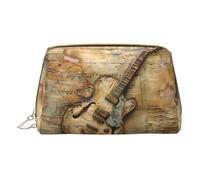 MyPiky Bella borsa per il trucco con stampa per chitarra, piccola borsa per il trucco in pelle per borsetta, borsa cosmetica, borsa da toilette da donna, bella chitarra, One Size, Bella chitarra, One