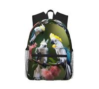 MyPiky Bella Stampa Pavone Zaino Casual,Zaino Leggero Zaini Laptop Per Uomini Donne, Borsa Computer Lavoro Viaggio, Bellissimo fiore uccello cacatua, One Size