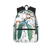 MyPiky Bellissimo Pavone Stampato Floreale Zaino Per Donne Uomini Da Viaggio Zaino Computer Portatile Borsa Del Computer Zaino Casual Borsa Da Viaggio Nero Taglia Unica Nero One Size Nero, Nero