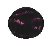 MyPiky Berretto da doccia gotico stampato rosa, elastico e riutilizzabile per capelli lunghi, grande cuffia da doccia impermeabile per donne uomini bambini
