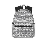 MyPiky Bohemian Elephant Pattern Print Zaino da donna uomo da viaggio zaino per computer portatile, zaino casual borsa da viaggio, nero, taglia unica, nero, taglia unica, Nero , taglia unica
