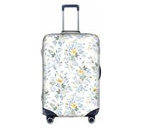 MyPiky Copertura per valigia, con motivo floreale blu, stampa con rose, per bambini e adulti, adatta per 45-81 cm, Bianco, Medium
