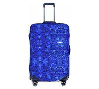 MyPiky Copertura protettiva per valigia, con stampa di rose blu, per bambini e adulti, adatta per 45-81 cm, Bianco, Large