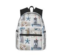 MyPiky Flacone Seashell Starfish Lighthouse Stampa Zaino per Donne Uomini, Zaino Laptop da Viaggio, Borsa per Computer, Zaino Casual Borsa da Viaggio, Nero, Taglia Unica, Nero, One Size