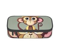 MyPiky Simpatica borsa portaoggetti con stampa scimmia per ufficio aziendale, astuccio, astuccio per matite, astuccio per matite, trousse per trucchi e cosmetici