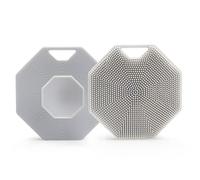 MypikY Spazzola doccia multifunzionale in silicone con ventosa e corda appesa, Spazzola doccia shampoo per bambini, Spazzola in silicone morbido, Set di 2 pezzi,Grigio