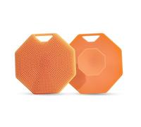 MypikY Spazzola doccia multifunzionale in silicone con ventosa e corda appesa, Spazzola doccia shampoo per bambini, Spazzola in silicone morbido, Set di 2 pezzi,Arancia