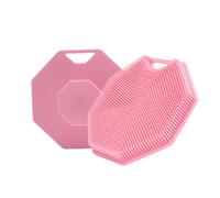 MypikY Spazzola doccia multifunzionale in silicone con ventosa e corda appesa, Spazzola doccia shampoo per bambini, Spazzola in silicone morbido, Set di 2 pezzi,Rosa