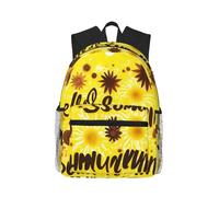 MyPiky Zaino casual con stampa di linee a scacchi grigi, zaino leggero zaini per laptop per uomo donna, borsa per computer da lavoro da viaggio, Elegante Ciao bellissimo sole, One Size