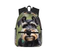 MyPiky Zaino casual con stampa di raggi di aeroplano da combattimento, zaino leggero zaino per laptop per uomo donna, borsa per computer, Adorabile schnauzer, One Size